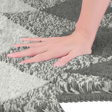 2 Pcs Home Decor Bath Mat Absorbent Non-slip Comfortable Carpet For Tub Shower 16" X 24"