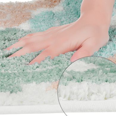 2 Pcs Non Slip Bath Mat For Bathroom Absorbent Fluffy Soft Bathroom Mat Bath Floor Rug