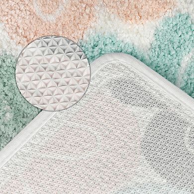 2 Pcs Non Slip Bath Mat For Bathroom Absorbent Fluffy Soft Bathroom Mat Bath Floor Rug