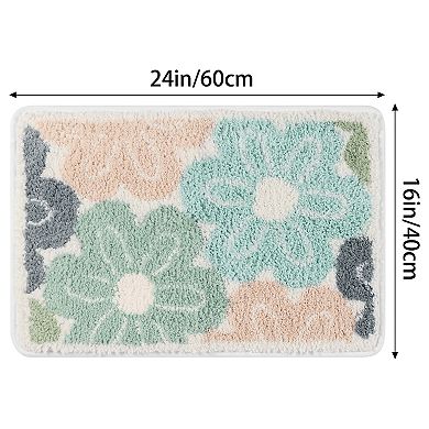 2 Pcs Non Slip Bath Mat For Bathroom Absorbent Fluffy Soft Bathroom Mat Bath Floor Rug