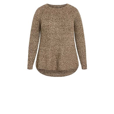 Avenue Women's Plus Size Tia Curved Hem Tunic Sweater
