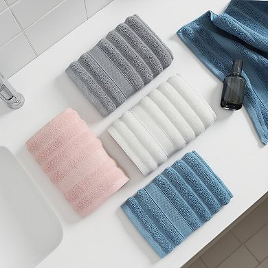 Cotton 2 Pack Hand Towels, Striped Pattern Decorative Comfort Towel for Bathroom, Travel 14" x 30"