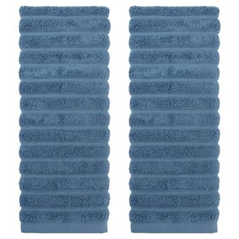 Cotton 2 Pack Hand Towels, Striped Pattern Decorative Comfort Towel for Bathroom, Travel 14" x 30"