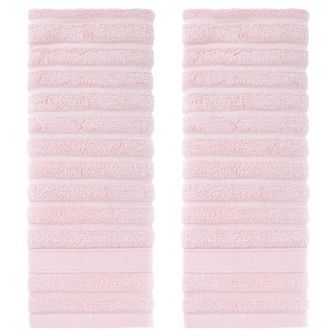 Cotton 2 Pack Hand Towels, Striped Pattern Decorative Comfort Towel for Bathroom, Travel 14" x 30"