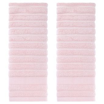 Cotton 2 Pack Hand Towels, Striped Pattern Decorative Comfort Towel for Bathroom, Travel 14" x 30"