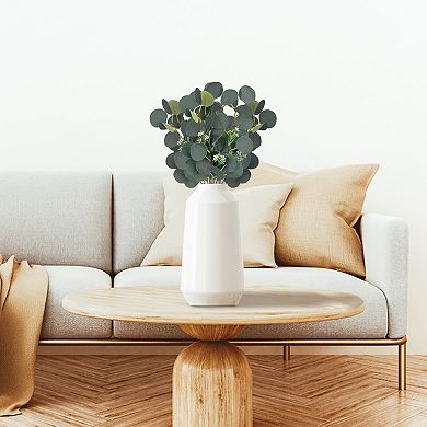 30 Pack Artificial Green Leaves, Faux Bulk Greenery Stems Plants, Fake Plastic Leaves Green 11"