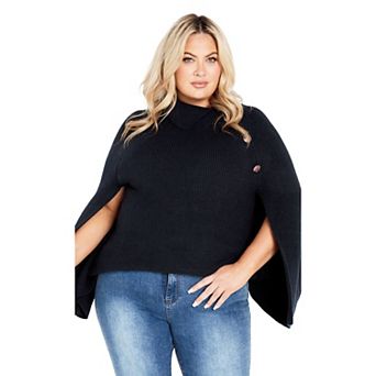 Avenue Women's Plus Size Dani Button Cape