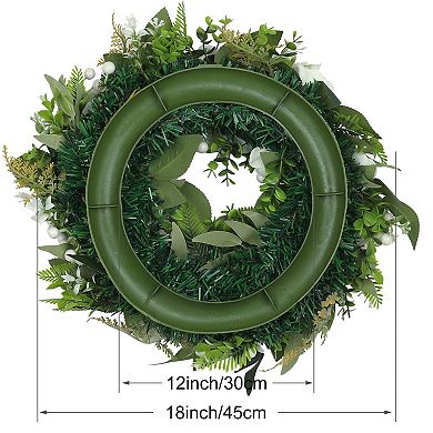 Artificial Wreath for Front Door Year Round Eucalyptus Wreaths with Flower, Boxwood, Berries
