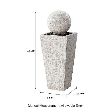 Glitzhome 40.25"H Oversized Sphere Polyresin Outdoor Water Fountain