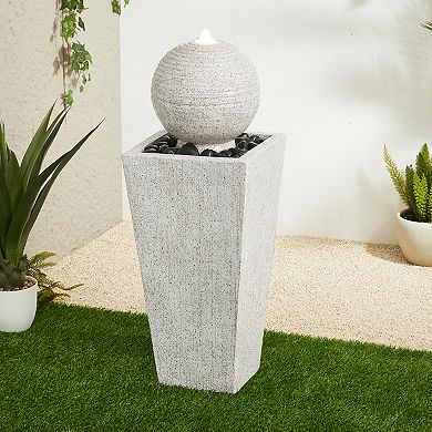 Glitzhome 40.25"H Oversized Sphere Polyresin Outdoor Water Fountain