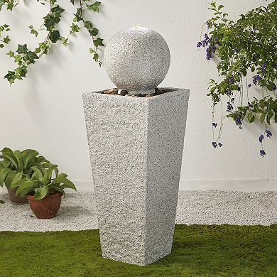 Glitzhome 40.25"H Oversized Sphere Polyresin Outdoor Water Fountain