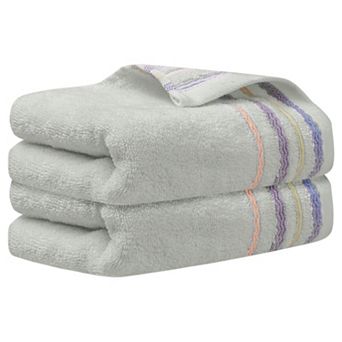 Colorful Striped Pattern 2 Pack Hand Towels, Comfort And Quick Drying Towel For Bathroom, Travel