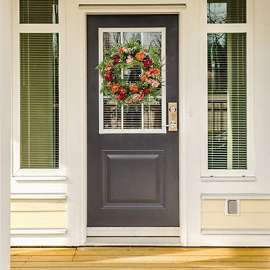 Summer Front Door Wreaths Farmhouse Artificial Flower Wreath Indoor Outdoor Garland