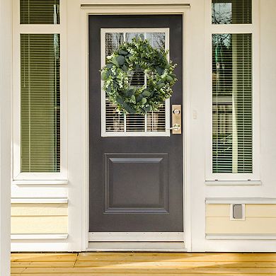 Eucalyptus Wreaths For Front Door Handmade Fall Wreath Green Leaf Wreath For Window Decor 14" Green