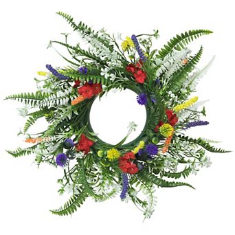 Flower Front Door Outdoor Wreath, Farmhouse Wreaths Home Decor For Wall, Window 20 in Green