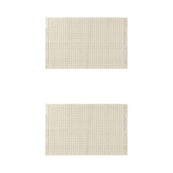 2 pc Bohemian Bathroom Rug With Fringe Bedroom Rug Woven Textured Rug Bath Mat 16" X 24", 20" X 32"