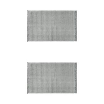 2 pc Bohemian Bathroom Rug With Fringe Bedroom Rug Woven Textured Rug Bath Mat 16" X 24", 20" X 32"