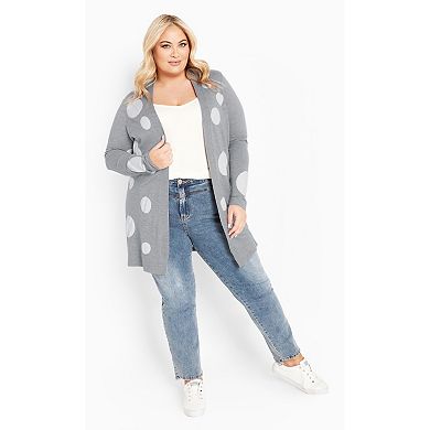 Avenue Women's Plus Size Spot It Cardigan