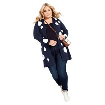 Avenue Women's Plus Size Spot It Cardigan