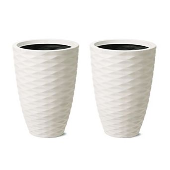Glitzhome Set Of 2 Garden Standing Planters For Outdoor Plants