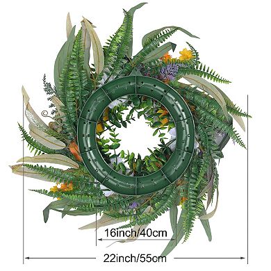 Fall Decor Wreath For Front Door, Summer Sunflower Peony Eucalyptus Wreaths