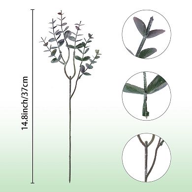 12 Pack Artificial Greenery Stems, Faux Floral Leaf, Fake Plants Hanging Greenery for Wedding Party