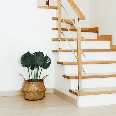 10 Pack Artificial Palm Leaves, Fake Stems Leafs, Faux Greenery Plants Green 23.2"