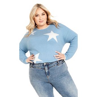 Avenue Women's Plus Size Miley Star Sweater