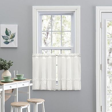 Preparedlyn Ruffled Victorian 1.5" Rod Pocket Window Curtain Tiers