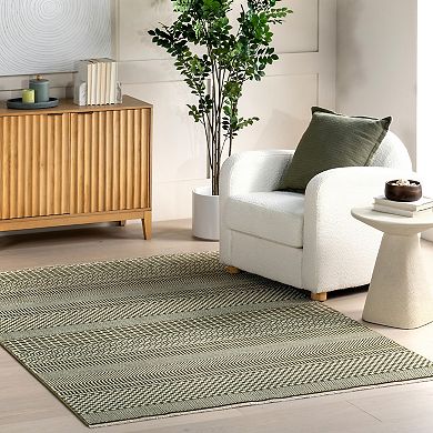 nuLOOM Lavender Geometric Fringe Area Rug