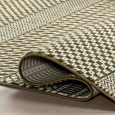nuLOOM Lavender Geometric Fringe Area Rug