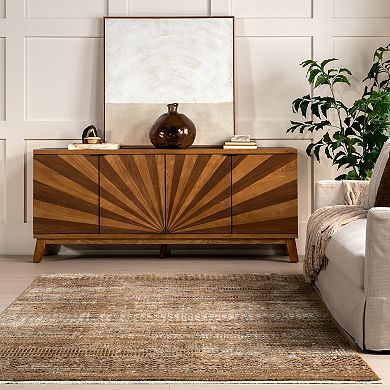 nuLOOM Lavender Geometric Fringe Area Rug