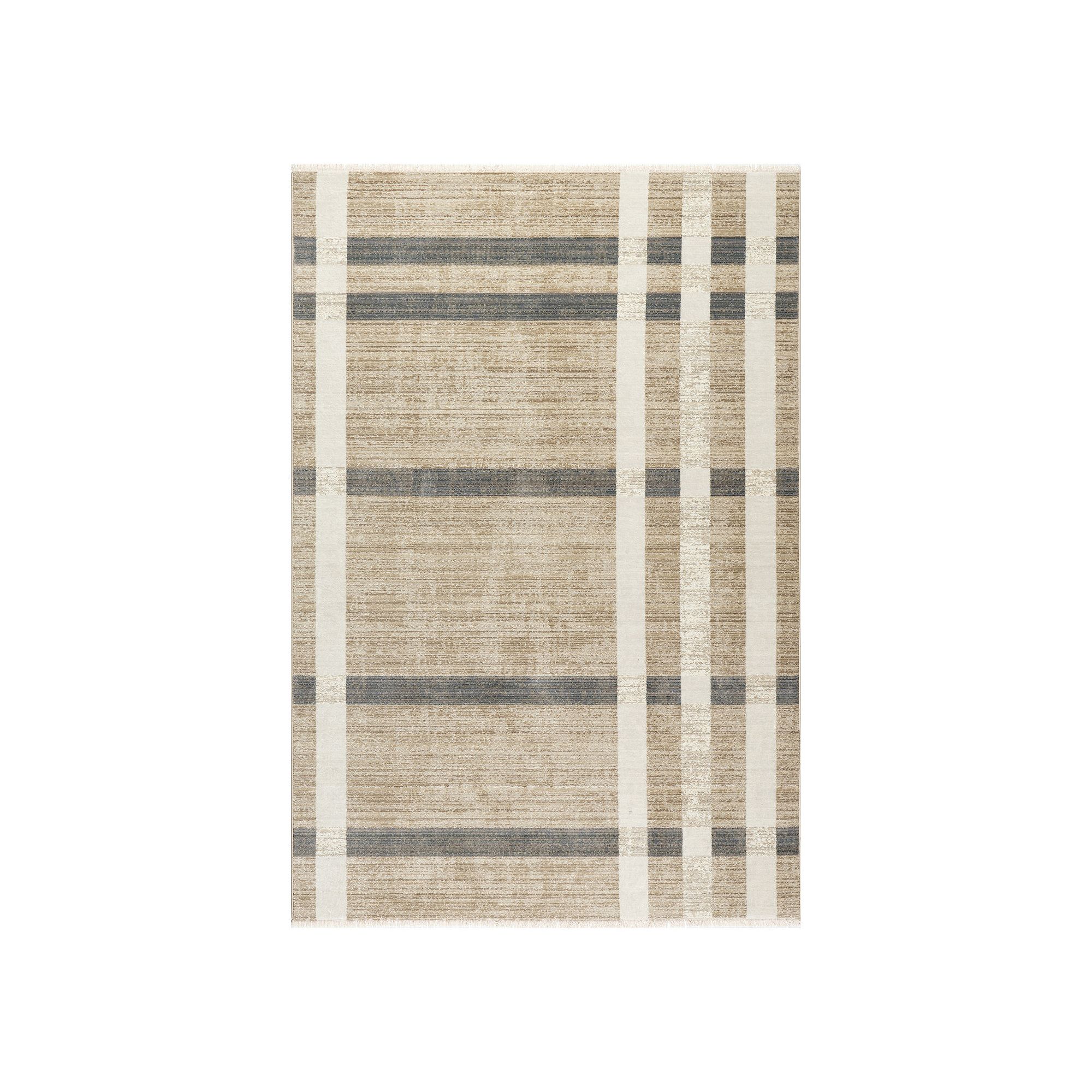 nuLOOM Adie Rustic Plaid Area Rug, Light Beige