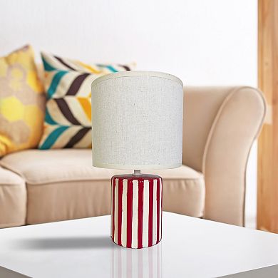 Ceramic Stripe Accent Table Lamp