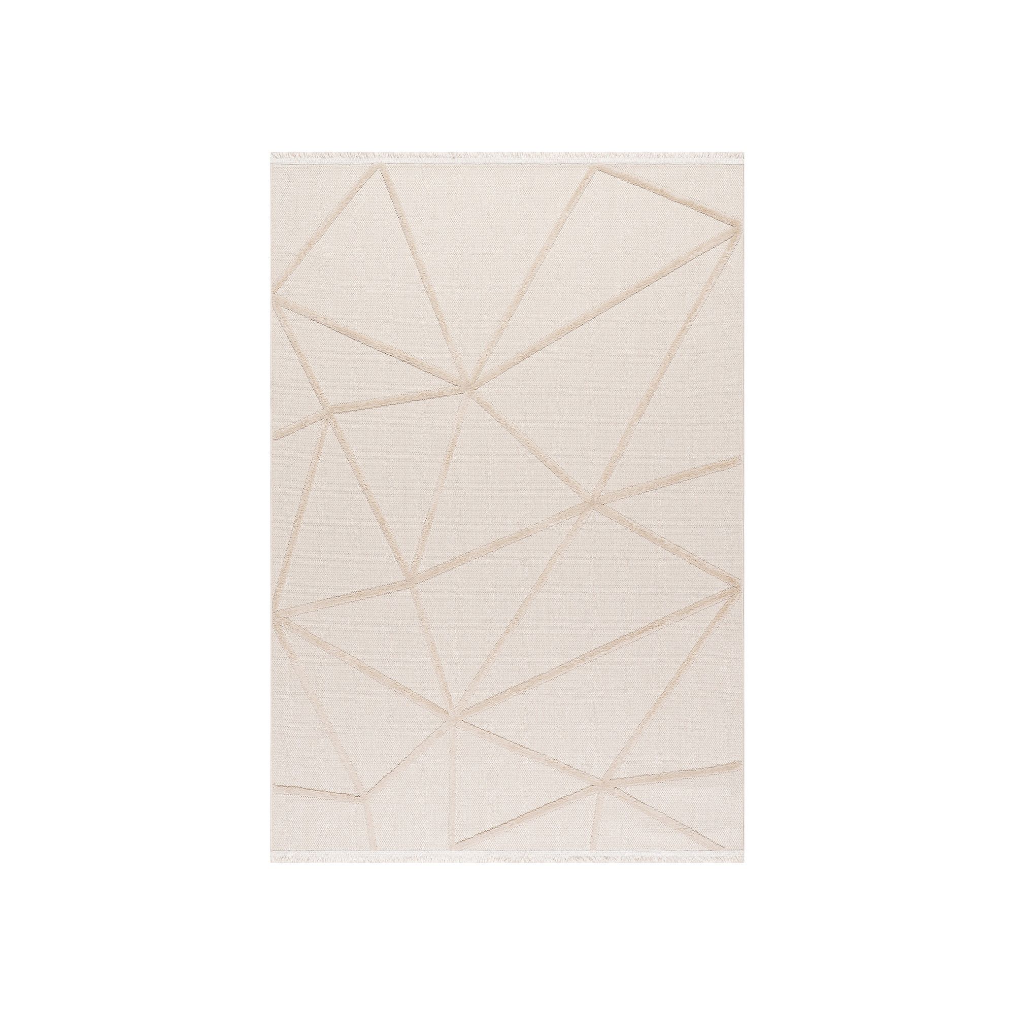 Rugs USA Anica Geometric Fringe Area Rug, Light Beige
