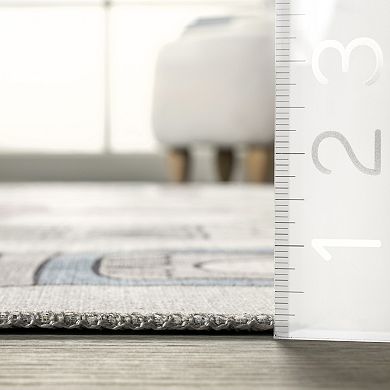 nuLOOM Chalea Kids Town Machine Washable Area Rug