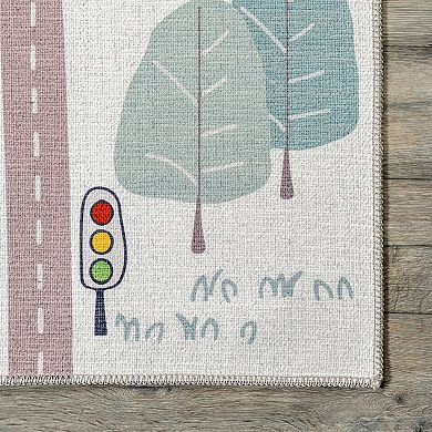 nuLOOM Chalea Kids Town Machine Washable Area Rug