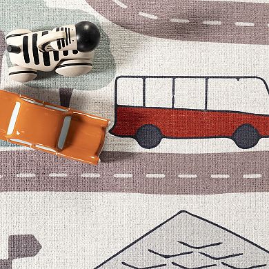 nuLOOM Chalea Kids Town Machine Washable Area Rug