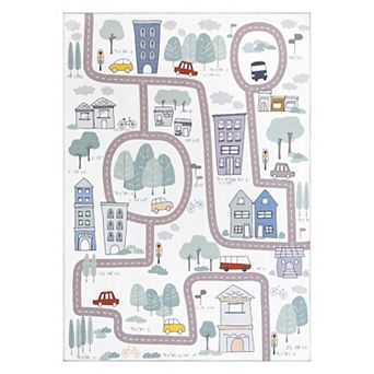 nuLOOM Chalea Kids Town Machine Washable Area Rug
