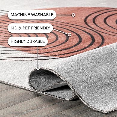 nuLOOM Martine Abstract Sun Machine Washable Area Rug