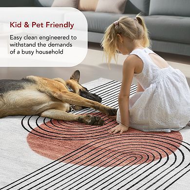 nuLOOM Martine Abstract Sun Machine Washable Area Rug