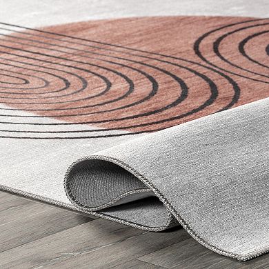 nuLOOM Martine Abstract Sun Machine Washable Area Rug