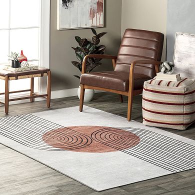 nuLOOM Martine Abstract Sun Machine Washable Area Rug