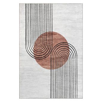 nuLOOM Martine Abstract Sun Machine Washable Area Rug
