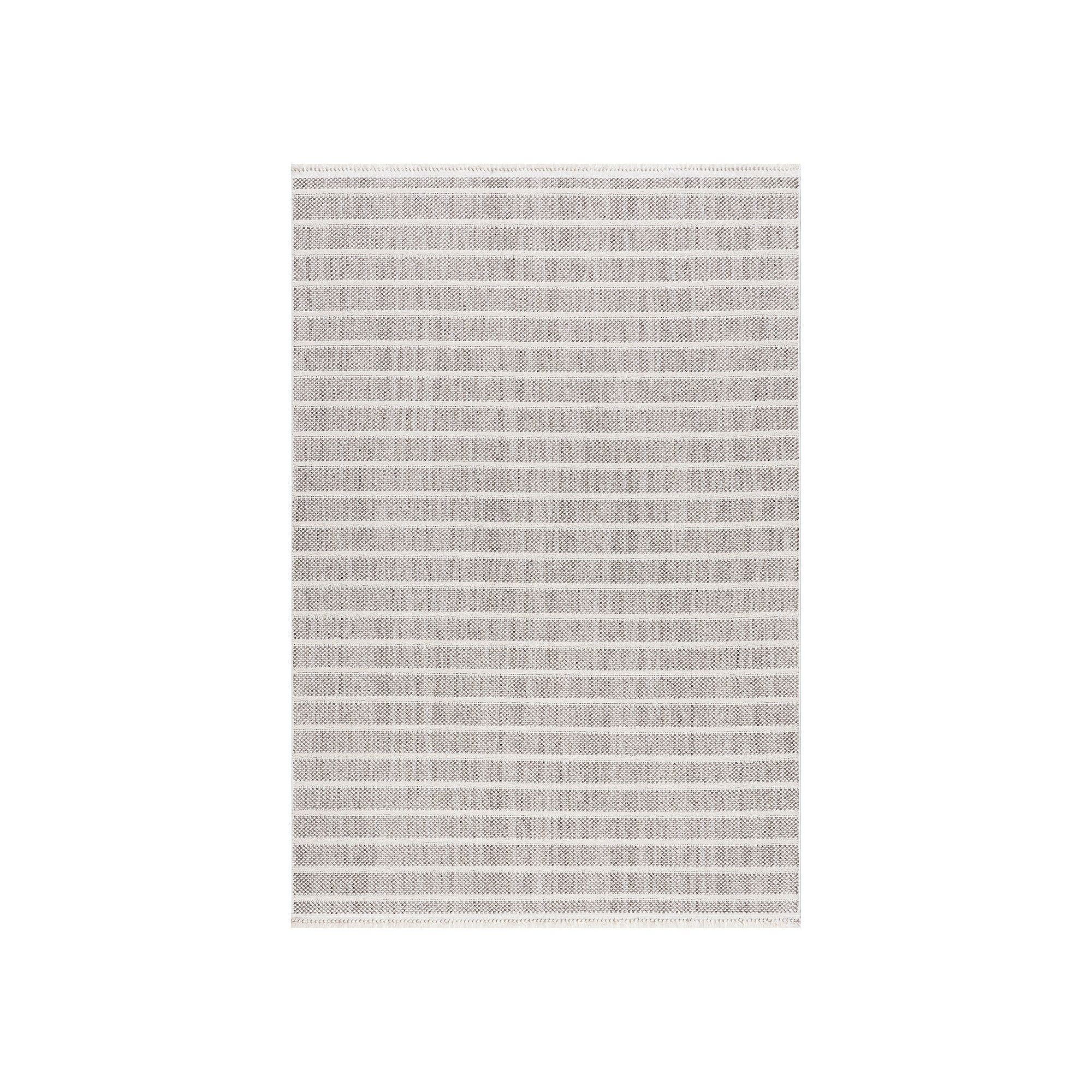 Rugs USA Lucretia Striped Tassels Area Rug, Ivory