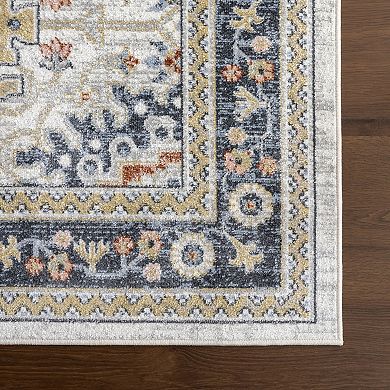 nuLOOM Bonia Traditional Medallion Machine Washable Area Rug