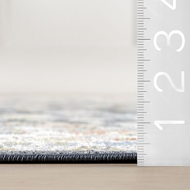 nuLOOM Breigh Medallion Bordered Machine Washable Area Rug