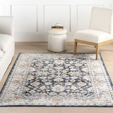 nuLOOM Breigh Medallion Bordered Machine Washable Area Rug