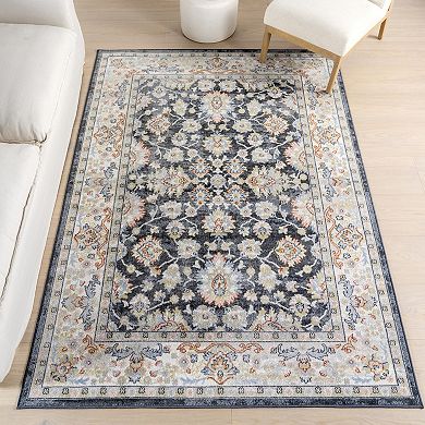 nuLOOM Breigh Medallion Bordered Machine Washable Area Rug