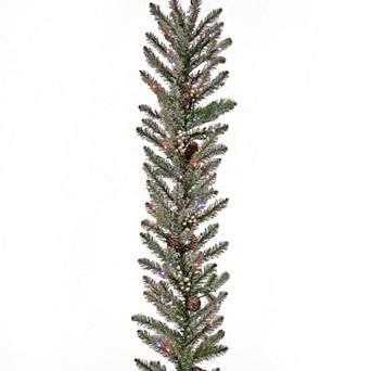 National Tree Company 9 ft. Artificial Snowy Morgan Spruce Garland with Twinkly LED Lights